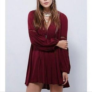 Free People Deep Red Mini Dress